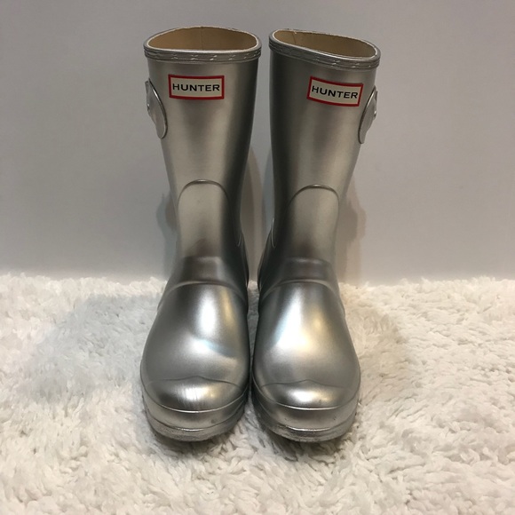 short silver boots